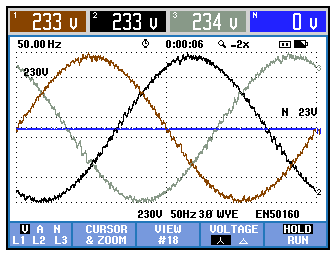 Bild 0007: starke Überlagerung von Hochfrequenz auf der Netzspannung