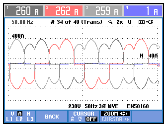 Bild 0010: Oszillogramm der Ströme zum vorigen Bild